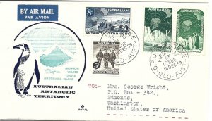 Australia Antarctic Territory Scott L1-3, L5 on First Day Cover