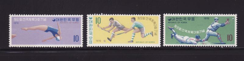 Korea 730-732 Set MNH Sports (A)