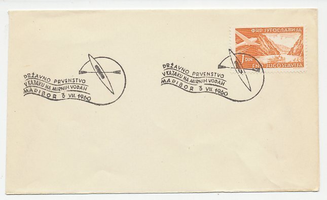 Cover / Postmark Yugoslavia 1960 Kayaking - National Championship