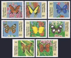 St Vincent Gren 661-670,MNH.Michel 664-671,Bl.46-47. Butterflies 1989.Flowers.