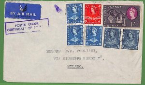 59503 - KENYA - Postal History -  AIRMAIL COVER  to ITALY  1964  Fauna MANTA RAY