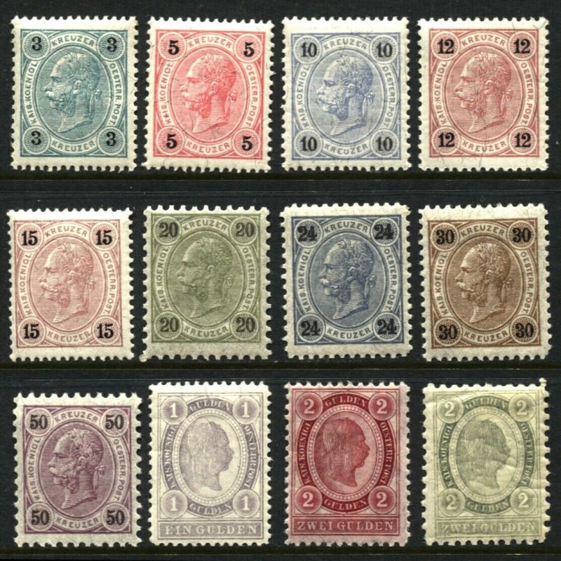 AUSTRIA 53-61, 63-65, Mint, Fine-Very Fine, 65 crease CV $115.95 TJ 1/19 