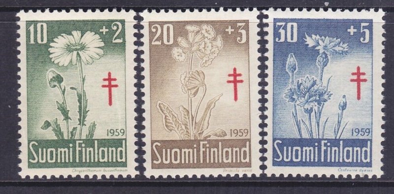 Finland B154-56 MNH 1959 Various Flowers set of 3 Very Fine