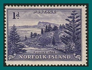 Norfolk Island 1947 Ball Bay, 1d MNH #2,SG2