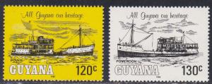 Guyana # 663-664, River Steamers, NH, 1/3 Cat