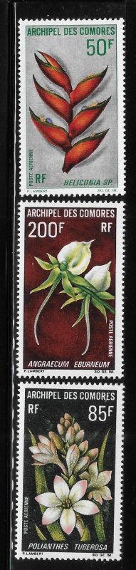 Comoro islands 1969 Flowers Sc C26-C28 MNH A2156