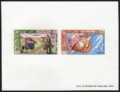 Laos 77a-80a-booklet,MNH.Michel Bl.29A-30A,29B-30B. Modern,Ancient mail service,