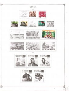 Collection, Kenya Scott Album Page & Lots, 1963/1981, Cat $16, Mint & Used