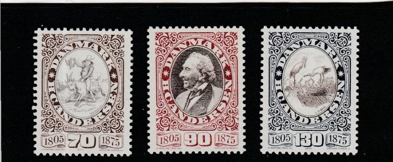 Denmark  Scott#  573-575  MNH  (1975 Hans Christian Andersen)