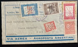 1929 Asuncion Paraguay Airmail cover to Paris France Postage Due