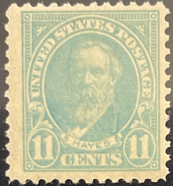 Scott #563 1922 11¢ Rutherford B. Hayes flat plate perf. 11 MNH OG