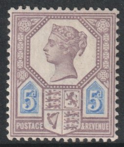 GB Scott 118 - SG207a, 1887 Jubilee 5d MH*