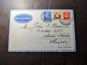 1946 England MEF Occupied Eritrea Airmail Cover to Addis Abeba Ethiopia