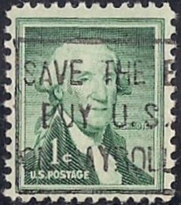 1031 1 cent Washington (1956) Stamp used F-VF