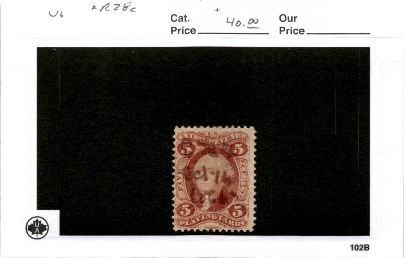 United States Postage Stamp, #R28c Used, 1862 Revenue