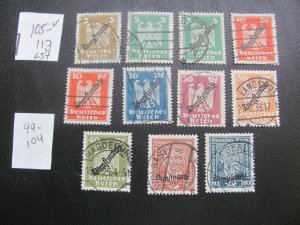 Germany 1924 USED MI. 105-113 OFFICIAL  SET VF  65 EUROS (124)