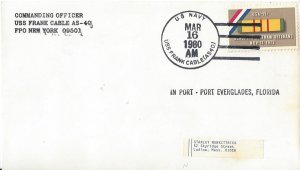 US Navy USS Frank Cable  AS 40  1980  Port Everglades, FL
