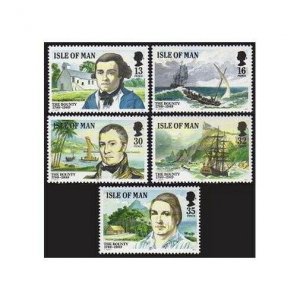 Isle of Man 389-394,MNH.Michel 397-401,Bl.11.Mutiny on the Bounty,Ships,Map,1989