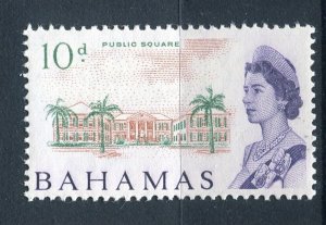 BAHAMAS; 1965 early QEII pictorial issue fine Mint hinged 10d. value