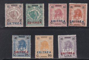 Eritrea # 81-87 Somalia Stamps Overprinted,  Hinged, 1/2 Cat.