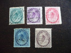 Stamps - Canada - Scott# 75-77,79,83 - Used Part Set of 5 Stamps - Numerals