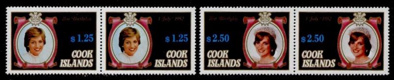 Cook islands 677-8 MNH Princess Diana 21st Birthday