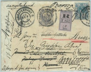 68790 - NETHERLANDS - Postal History - REGISTERED COVER to ITALY 1902-