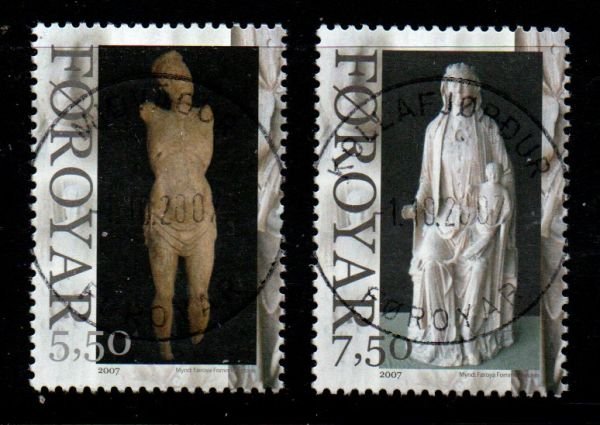 Faroe Islands Sc 492-93 2007 Religious Statues stamp set used