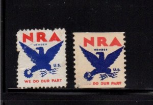 USA Advertising Stamps - NRA Member We Do Our Part