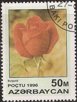 Azerbaijan 598 - Cto - 50m Red Rose, Burgundy (1996) (1)