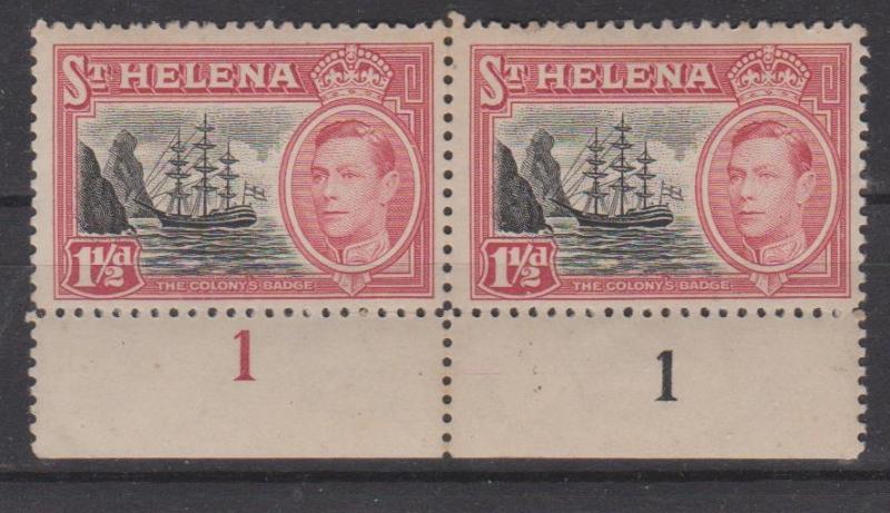 St Helena Sc#137 MNH Control Pair