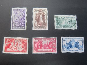 French Mauritania 1937 Sc 69-74 set MH