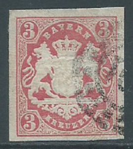 Bavaria, Sc #16, 3kr Used