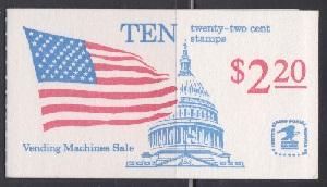 BK145 Flag over Capitol Booklet - 2116a  plate #1