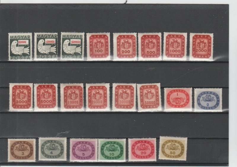 Hungary  Scott#  738-784  MH  (1946)