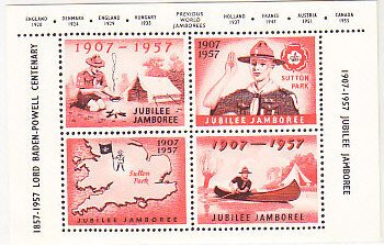 UK - Souvenir Sheet for 1957 Jamboree at Sutton Park