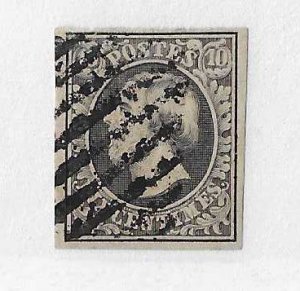 Luxembourg Sc #1b  10c intense black used VF