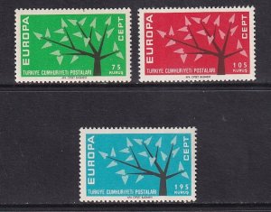 Turkey   #1553-1555    MNH  1962  Europa  tree