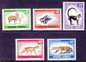 Gabon 262-68 MNH 1970 Various African Animals Full 5 Stamp Set Very Fine