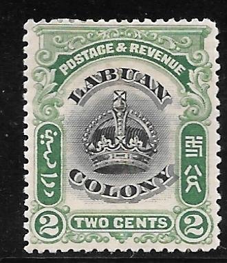 Labuan 100: 2c Crown, MH, F-VF