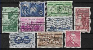 PCBstamps   US 1955 Commemorative Year Set (1064-1072) 9 var, Used, (7)