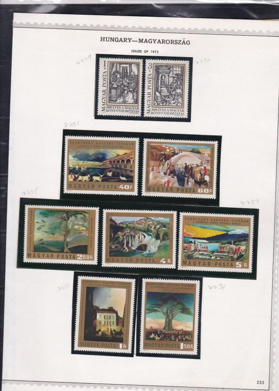 hungary issues of 1970/73 oil painting scenes etc stamps page ref 18299