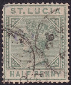 St Lucia 1883-1898 #27, 27a, 29, 31, 31a fvf u fvf