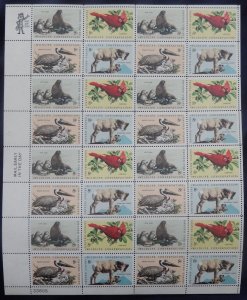 US #1464-1467 8c Wildlife Conservation, F-VF NH or better,  FULL SHEET, post ...