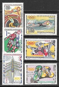 CZECHOSLOVAKIA SC 1258-63 MNH ISSUE OF 1964 - SPORTS