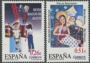 SPAIN Sc#3254-3255 2003 Christmas Complete Set OG Mint NH