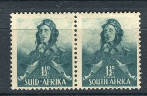 SOUTH AFRICA; 1940 early War Effort Large type Mint hinged 1.5d. Pair