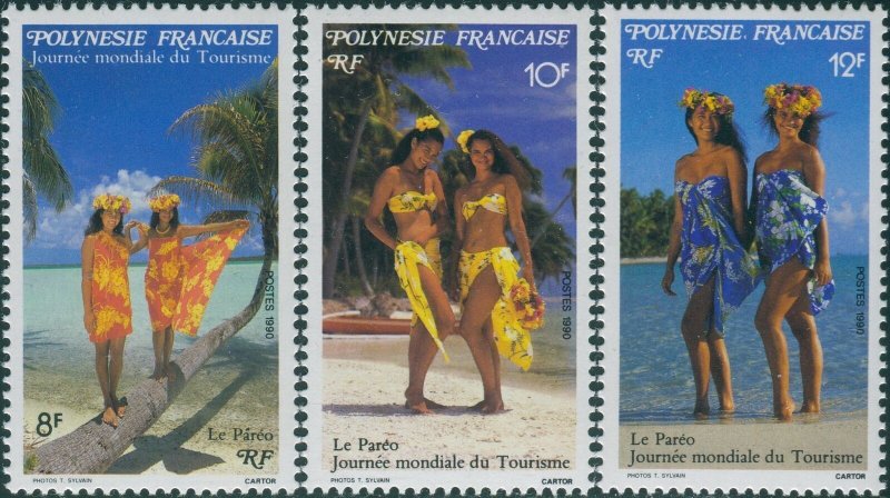 French Polynesia 1990 Sc#546-548,SG596-598 World Tourism Day set MNH