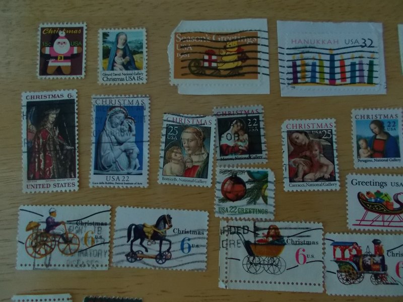 LARGE LOT USED CHRISTMAS STAMPS