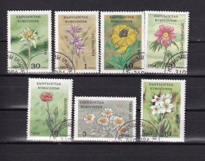 LI02 Kyrgyzstan 1994 Flowers Full Set  Used Stamps